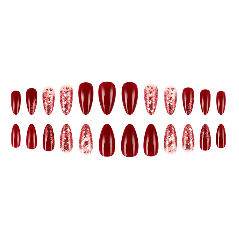 Valentine Almond Press-On Fake Nails