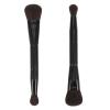 OUNONA 2-Piece Double-Sided Makeup Brushes, Kabuki Foundation Brush for Liquid Makeup and Blush Brush for Blending, Black view 1
