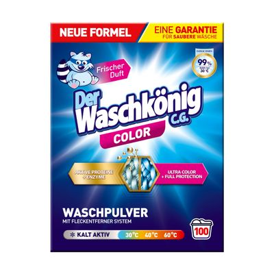 Der Waschkonig C.G. Color Laundry Detergent Powder, 6 kg, 100 Loads, from 30°C