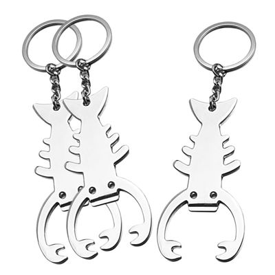 TOYZFRIENDY 3-Piece Metal Lobster Bottle Opener Keychains, Beer Bottle Openers with Integrated Key Rings for Parties, BBQs, and Restaurants