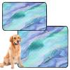 Washable Dog Mat, Non-Slip Mat for Airline Crates, 24 x 36 in + 36 x 42 in, Purple, Blue, Galaxy Star Waves, 2-Piece view 1
