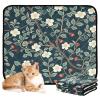 Washable Non-Slip Dog Mats for Car Seats, 50.8 x 61 cm, Fashionable Flower Design, White/Dark Blue, 3-Pack view 1