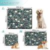 Washable Non-Slip Dog Mats for Car Seats, 50.8 x 61 cm, Fashionable Flower Design, White/Dark Blue, 3-Pack view 2