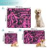 Water-Absorbent Dog Bowl Mat and Mud Mat, Washable, Non-Slip, 50.8 x 61 cm, Black and Peach Pet Print, 3-Pack view 2