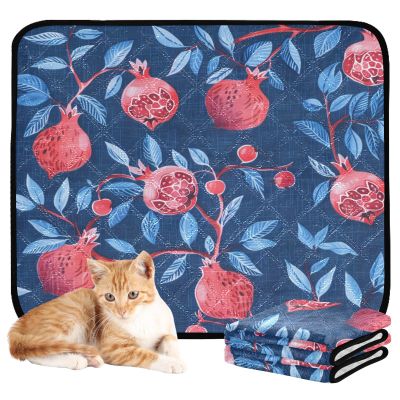 Water-Absorbent Dog Bowl Mat, Washable, Non-Slip, 20 x 24 in, Pomegranate Denim, 3-Pack