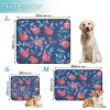 Water-Absorbent Dog Bowl Mat, Washable, Non-Slip, 20 x 24 in, Pomegranate Denim, 3-Pack view 2