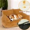 Miaogoo Fluffy Plush Cat and Dog Sofa, Orthopedic, Calming, Washable, Removable, Non-Slip, for Small and Medium Dogs and Cats (L: 75 x 48 x 23 cm, Brown) view 3