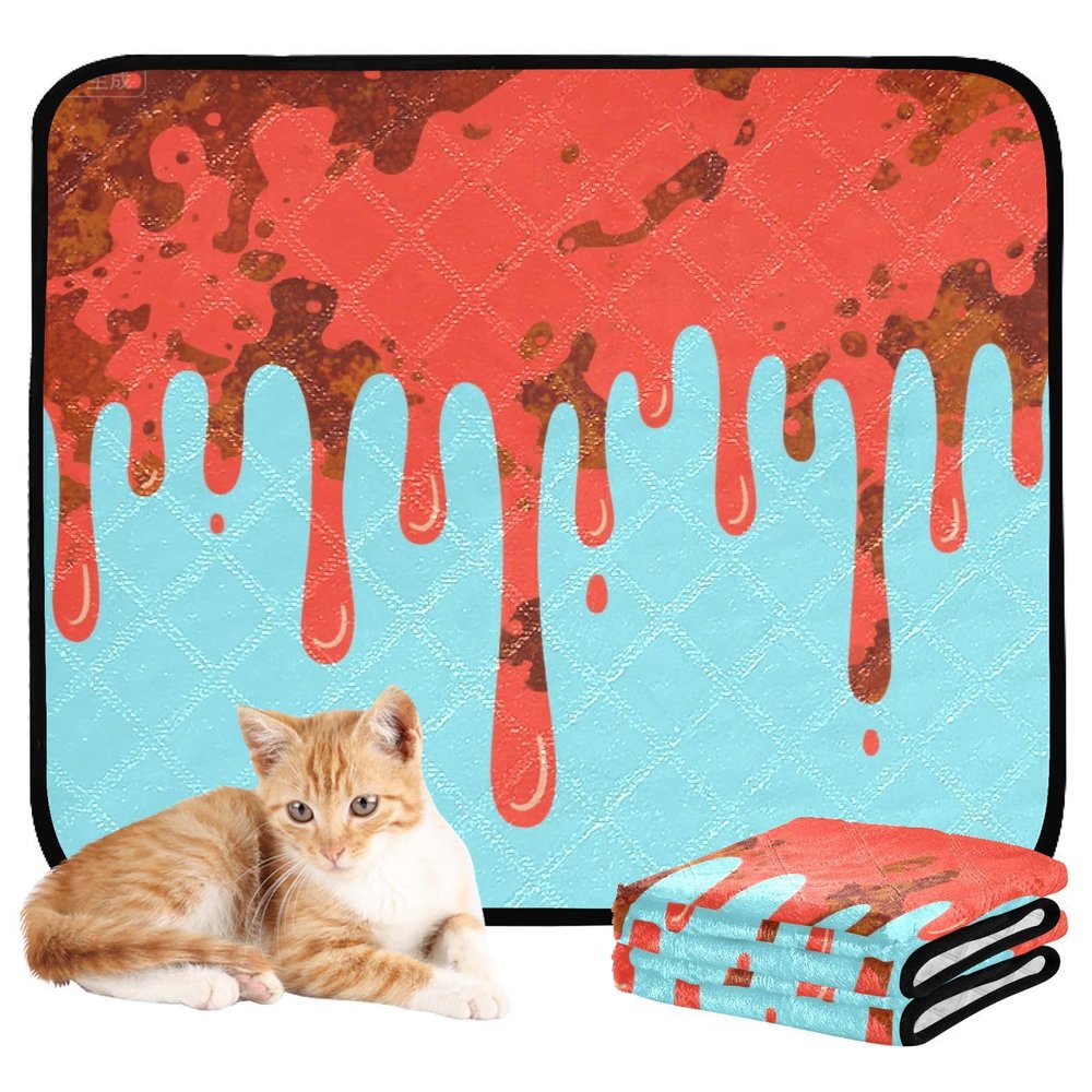 Washable Non-Slip Dog Pee Pads for Airplane Crates, 20 x 24 in, Colorful Aesthetic Art, 3-Pack