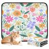 Washable, Non-Slip Dog Mats for Dirty Paws, 50.8 x 61 cm, Colorful Artistic Flowers, 3-Pack view 1