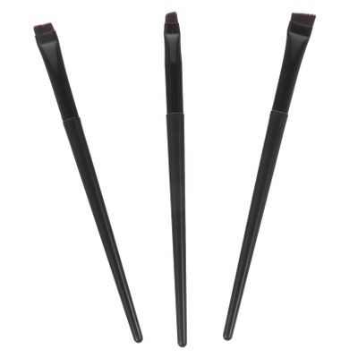 3-Piece Flat Eyeliner and Eyebrow Brush Set for Precise Shaping