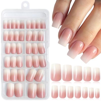 LunarCharm 144-Piece Ombre Square Press-On Nails, Medium