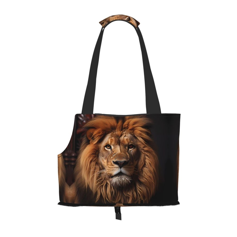 Lightweight, Breathable Travel Shoulder Bag for Small Pets, WZYCWB The Lion's Gaze Printed Pet Shoulder Bag