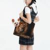 Lightweight, Breathable Travel Shoulder Bag for Small Pets, WZYCWB The Lion's Gaze Printed Pet Shoulder Bag view 2
