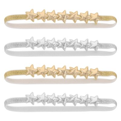 WRITWAA 4-Piece Star Headband Set for Baby Girls