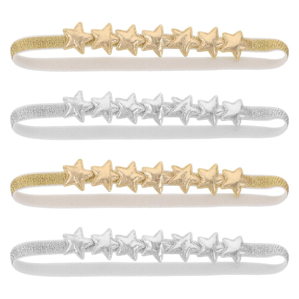 WRITWAA 4-Piece Star Headband Set for Baby Girls