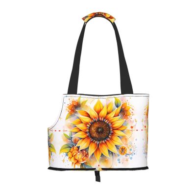 WZYCWB Yellow Sunflower Print Pet Shoulder Bag for Small Pets
