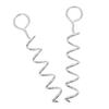 BESTonZON Spiral Ground Anchors for Dogs and Tents, 2-Piece, Iron, Silver view 1