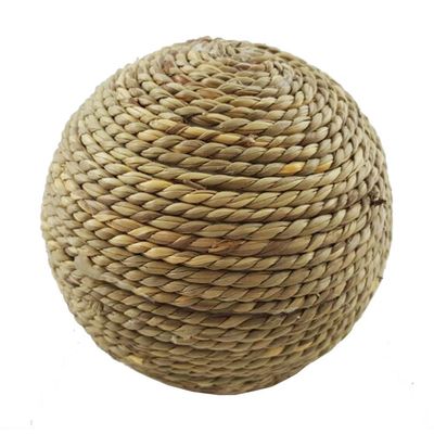 Rabbit Ball with Loops, Natural Rabbit Toy, Rabbit Accessory for Grooming, Playroom, Patio, Garden, Feeder, Farm, Home, Backyard, Indoor Use