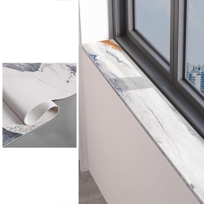 Dailify Marble-Style Window Sill Mat, Waterproof Bay Window Cushion, Style B, 170 x 15 cm (66 7/8 x 5 7/8 in)