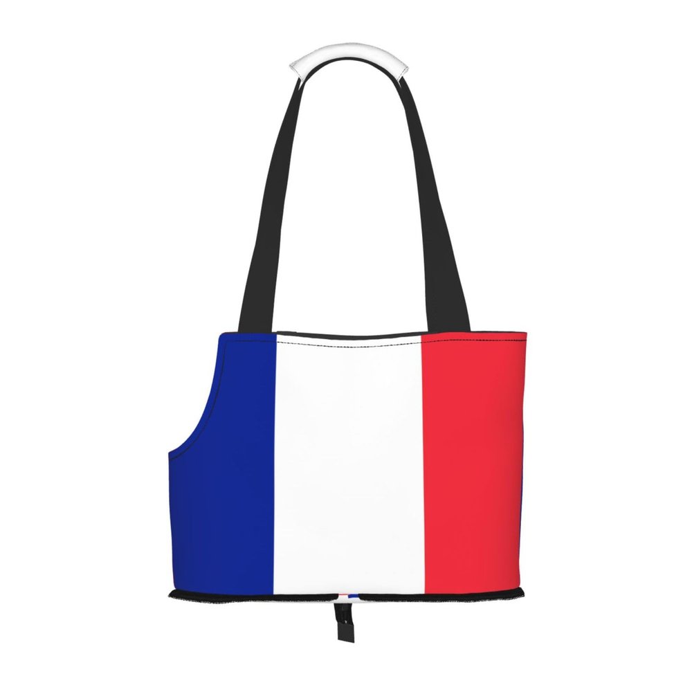 WZYCWB Lightweight Travel Bag for Cats with French Flag, Breathable Shoulder Bag for Small Dogs