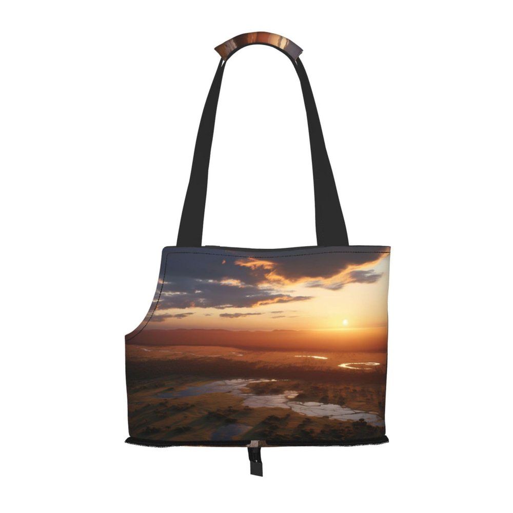 WZYCWB Prairie Sunset Lightweight Travel Carrier for Cats & Small Dogs, Breathable Shoulder Bag