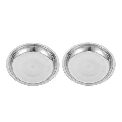 DECOMELODY 2-Piece Shallow Stainless Steel Bowls for Dogs and Cats
