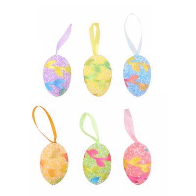 Ruarby Colorful Hanging Eggs, 6 Count, Small Foam, 60 x 40 mm