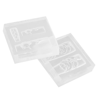 LOLIPPYY 3D Transparent Silicone Nail Art Molds, 2-Piece, Floral Design