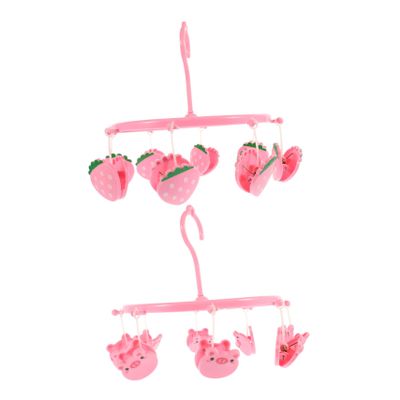 FUNNETOYU 2-Pack Kids' Plastic Hangers with Non-Slip Clips, Cute Pink Strawberry and Pig-Shaped Hangers for Baby Clothes