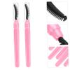 Silicone Eyelash Brushes, 6 Pieces, with Protective Caps, Pink view 3