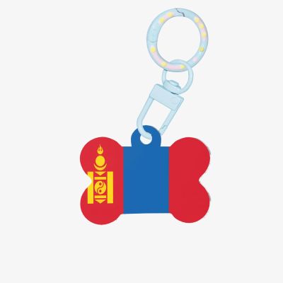 Personalized Pet Tags with Mongolian Flag