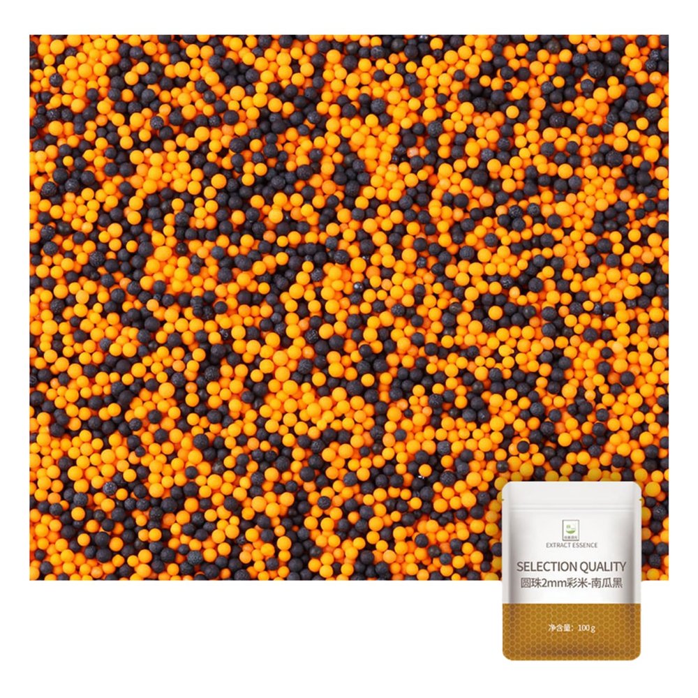 BaiLiSnacky Halloween Eye Candies, Colorful Fruit-Flavored Sugar Pearls, Pumpkin Black Series, 2 mm, 100 g