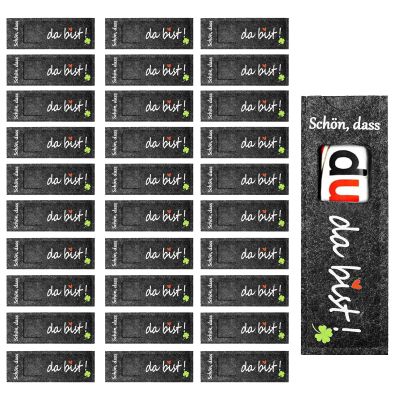 “Nice That You’re Here” Chocolate Bar Gift Sleeves, Duplo-Style Felt Packaging, 30-Pack, Black