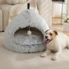GKYQVE Soft Plush Indoor Pet House with Hanging Toy view 4