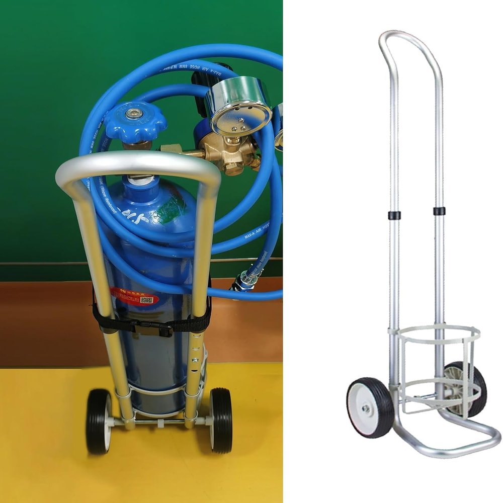 Portable Oxygen Tank Cart, 2-Wheel Trolley for Medical Gas Transport