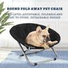 Portable Elevated Round Pet Bed and Folding Chair for Cats and Small Dogs view 4