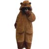 Generic Women's Sheer Capybara-Print Button-Up Robe Set with Blanket and Removable Jumpsuit, Brown, L-2 view 1