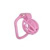 Men's Micro Chastity Cage with Lock and 4 Rings, Pink, M view 3
