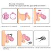 Men's Micro Chastity Cage with Lock and 4 Rings, Pink, M view 4