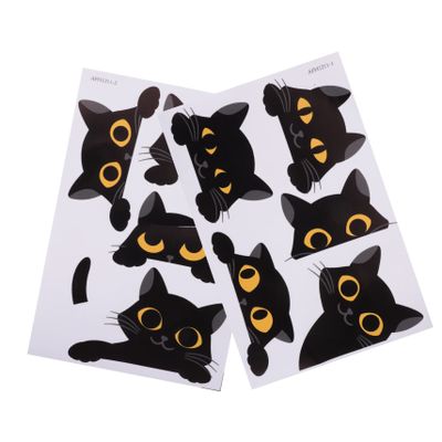 ULTECHNOVO 2-Sheet Cat-Themed Glow-in-the-Dark Wall Stickers
