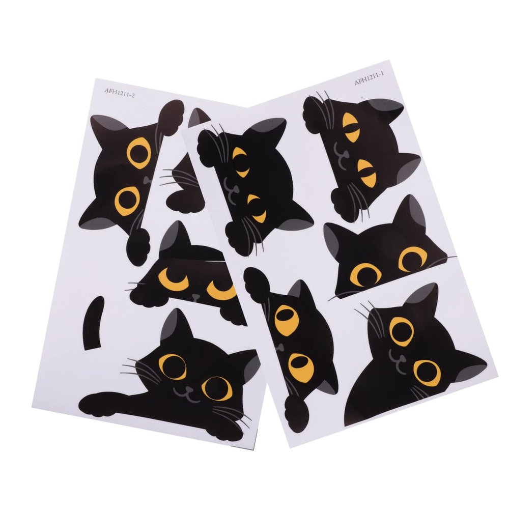 ULTECHNOVO 2-Sheet Cat-Themed Glow-in-the-Dark Wall Stickers