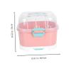 BAZEITFLOW High-Capacity Baby Bottle Drying Rack with Lid, Pink view 3
