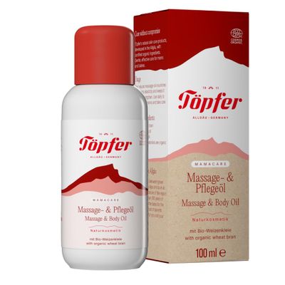 Töpfer Mamacare Massage & Care Oil for Pregnancy – Organic Argan, Olive & Marula Oils, 100 ml