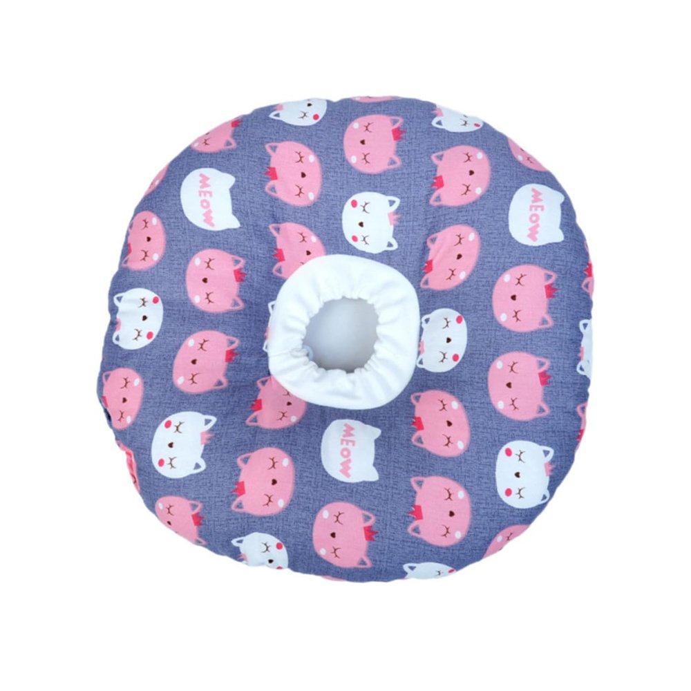ERINGOGO Soft Cotton and Fabric Anti-Lick Collar for Wound Healing, Adjustable Protective Recovery Collar for Cats