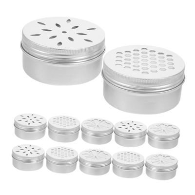 OUNONA 12-Piece Aluminum Tins with Screw-Top Lids, Round Metal Storage Containers