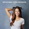 Beaupretty Black Demon Horn Headband with Removable Horns view 2