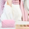 POPETPOP Small Pink Plush Plaid Cosmetic Bag with Zipper view 4