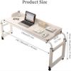 Adjustable Overbed Table with Wheels and Liftable Top, Rolling Laptop Desk for Office, Hospital, and Home Workspace view 2