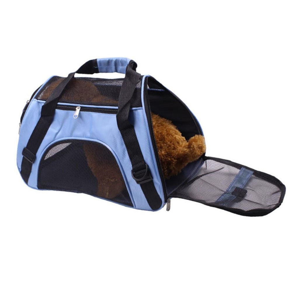 Portable Fabric Pet Backpack with Mesh Windows and Zipper