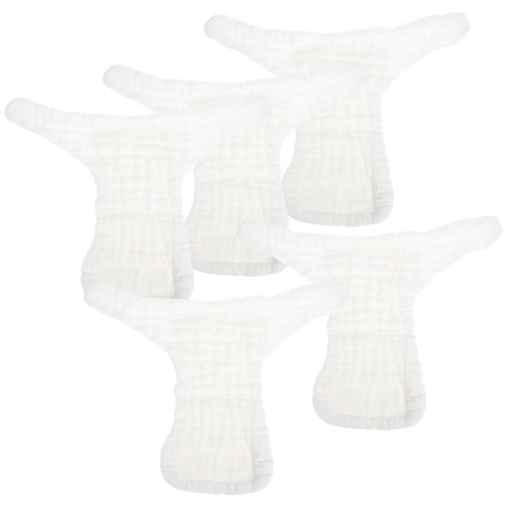 Gatuida Washable Soft Cotton Cloth Diapers for Newborns, 5-Pack, with Breathable PVC Material, Absorbent and Leak-Resistant for Nighttime Use